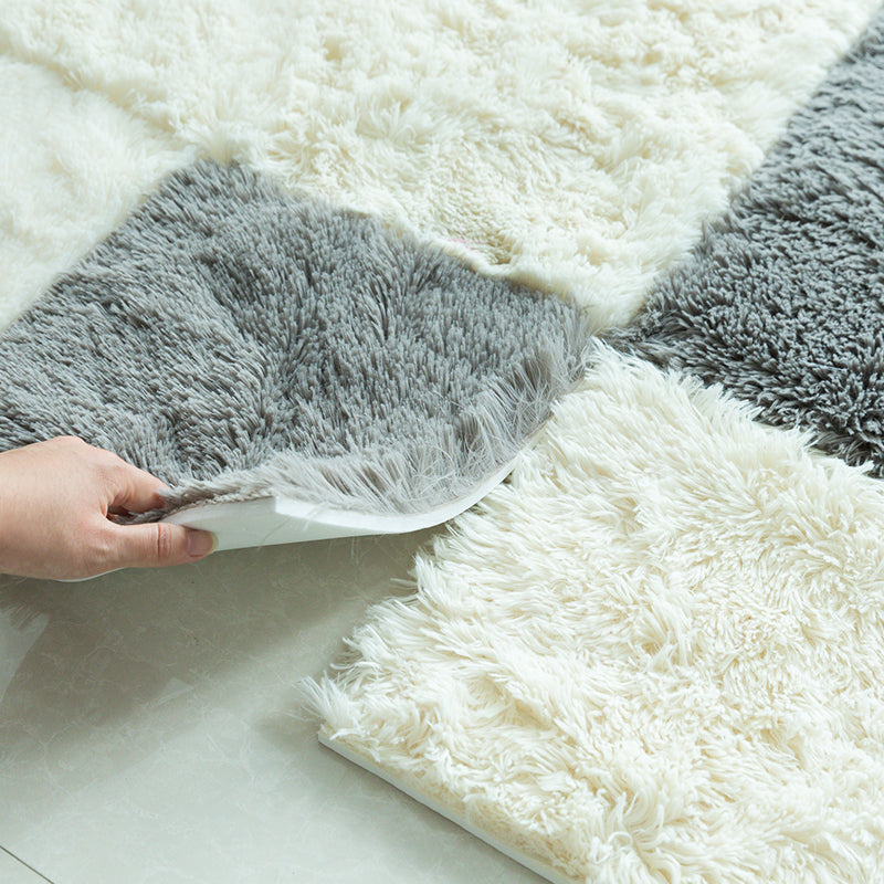 Rynx | Modern Carpet Tiles Interlocking Color Block Shag Carpet Tiles