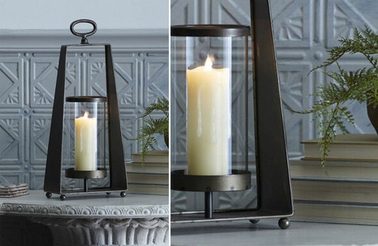 Rynx | 18 Inch Large Metal Lantern | Modern Farmhouse