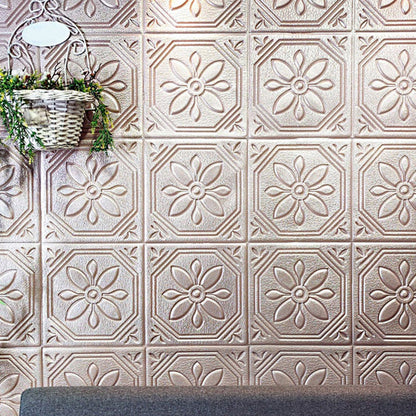 Rynx | Modern Wall Panel Floral 3D Print Peel and Stick Waterproof Wall Panels