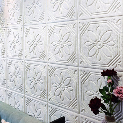 Rynx | Modern Wall Panel Floral 3D Print Peel and Stick Waterproof Wall Panels