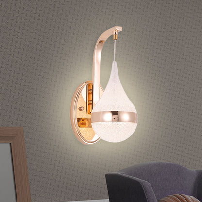 Rynx | Acrylic Water Drop Wall Light Modernism LED Wall Lamp with Gold Backplate