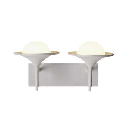 Rynx | Metallic Overhanging Wall Light Modernism 2 Lights LED Wall Lamp in White for Nightstand