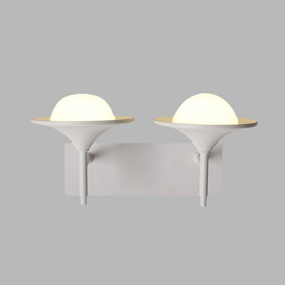 Rynx | Metallic Overhanging Wall Light Modernism 2 Lights LED Wall Lamp in White for Nightstand
