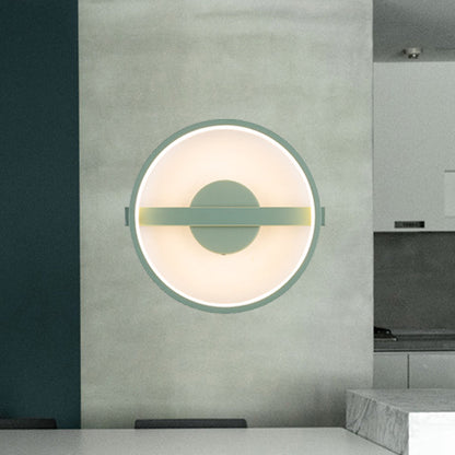 Rynx | Green round wall lamp Minimalistic LED acrylic wall light in white/warm light, 12.5"/16.5" diameter
