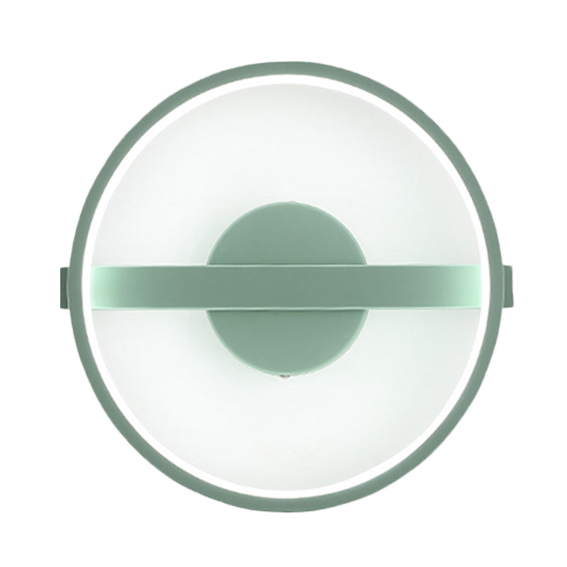 Rynx | Green round wall lamp Minimalistic LED acrylic wall light in white/warm light, 12.5"/16.5" diameter