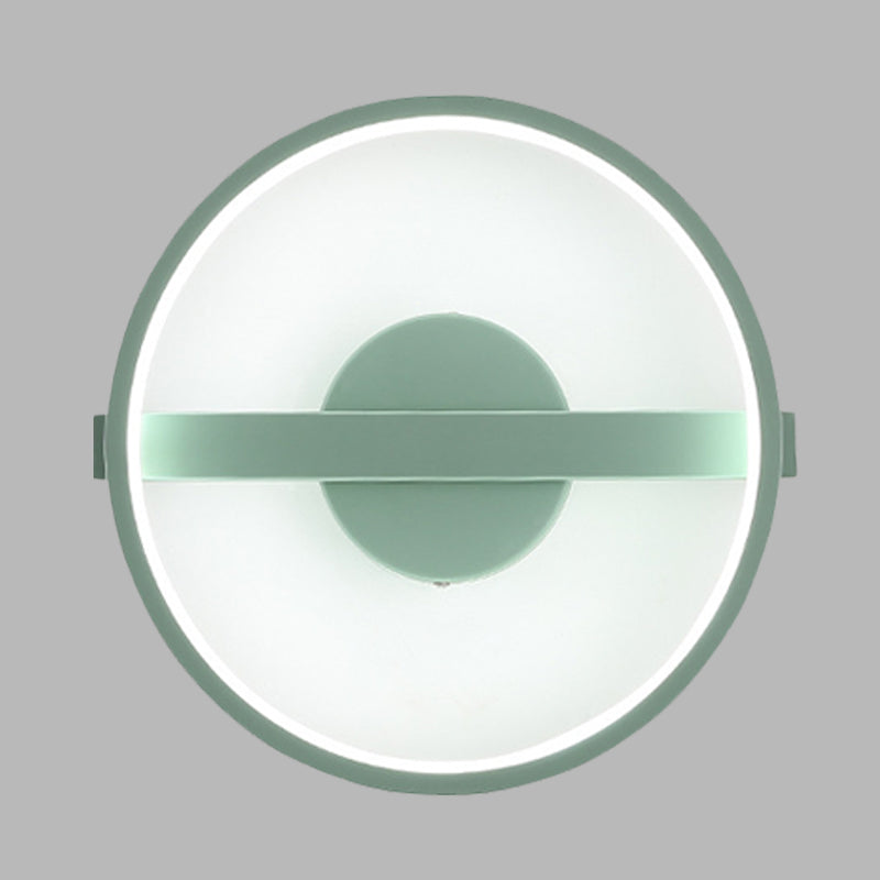 Rynx | Green round wall lamp Minimalistic LED acrylic wall light in white/warm light, 12.5"/16.5" diameter