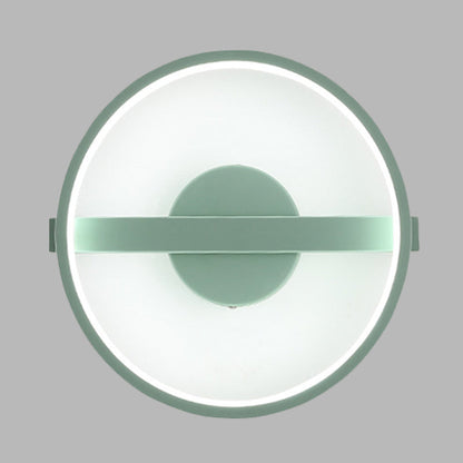 Rynx | Green round wall lamp Minimalistic LED acrylic wall light in white/warm light, 12.5"/16.5" diameter