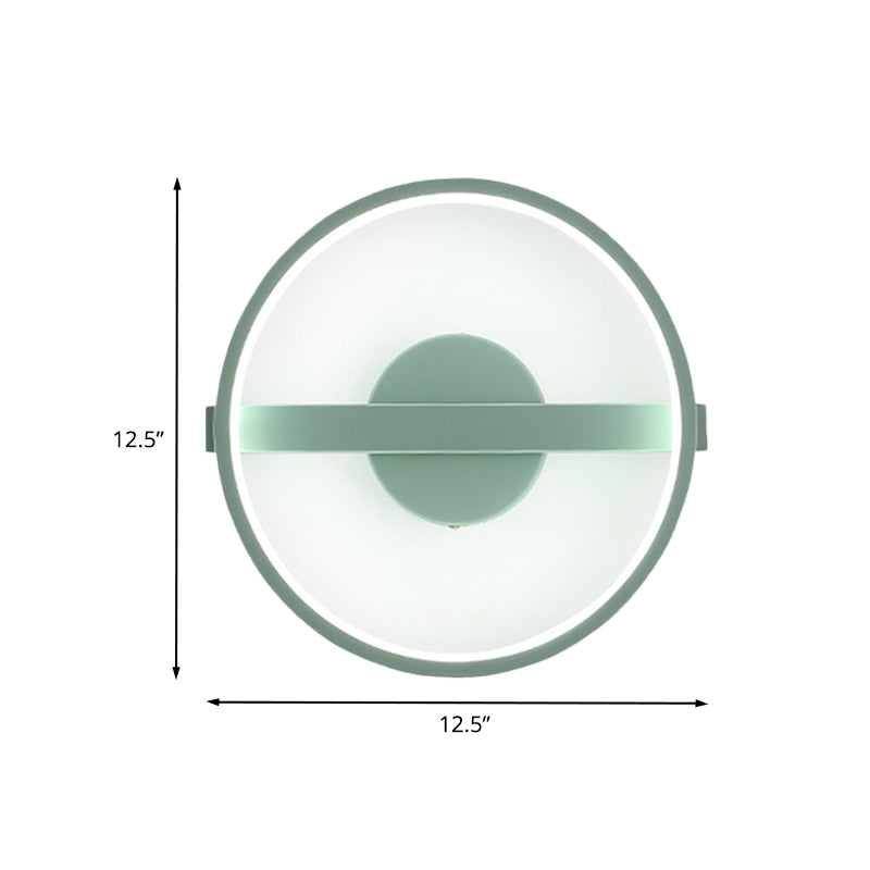 Rynx | Green round wall lamp Minimalistic LED acrylic wall light in white/warm light, 12.5"/16.5" diameter