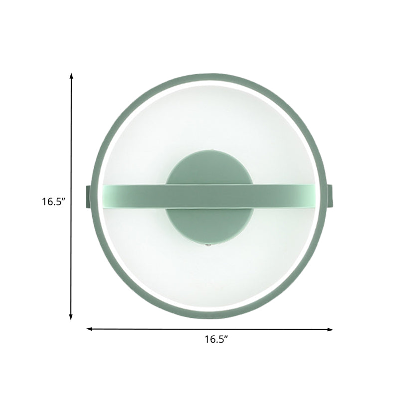 Rynx | Green round wall lamp Minimalistic LED acrylic wall light in white/warm light, 12.5"/16.5" diameter
