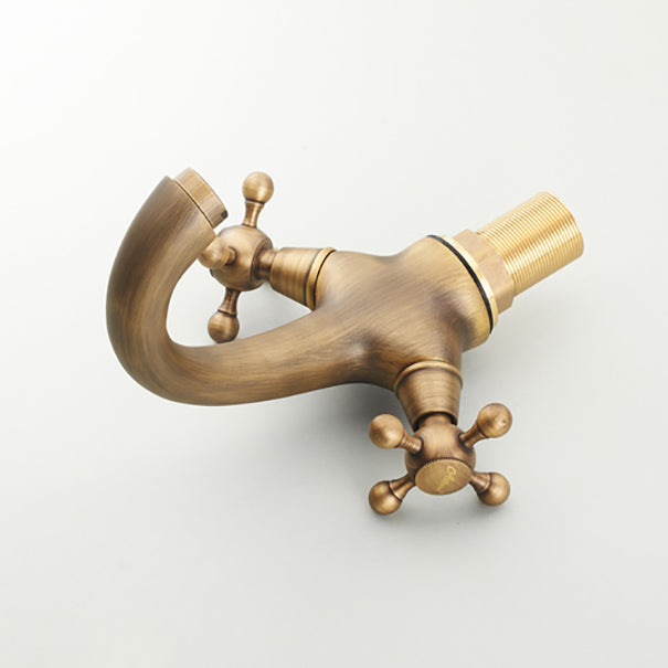 Rynx | Vintage Widespread Bathroom Faucet Industrial Cross Handles Sink Faucet