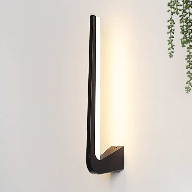 Rynx | Black Finish Linear Wall Lamp Simplicity LED Acrylic Wall Lighting Ideas in Warm/White Light for Living Room