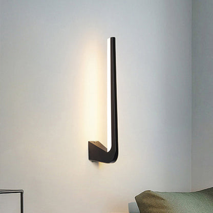 Rynx | Black Finish Linear Wall Lamp Simplicity LED Acrylic Wall Lighting Ideas in Warm/White Light for Living Room