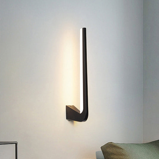 Rynx | Black Finish Linear Wall Lamp Simplicity LED Acrylic Wall Lighting Ideas in Warm/White Light for Living Room