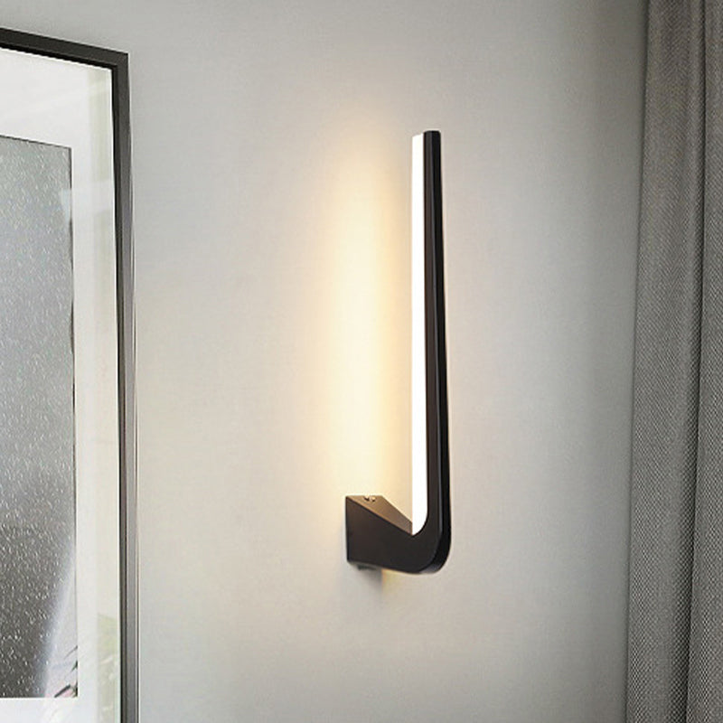 Rynx | Black Finish Linear Wall Lamp Simplicity LED Acrylic Wall Lighting Ideas in Warm/White Light for Living Room