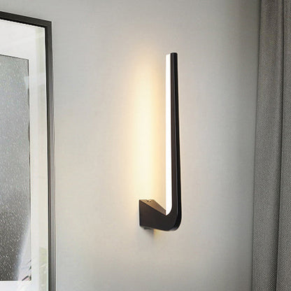 Rynx | Black Finish Linear Wall Lamp Simplicity LED Acrylic Wall Lighting Ideas in Warm/White Light for Living Room
