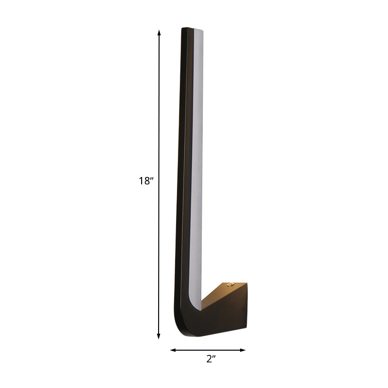 Rynx | Black Finish Linear Wall Lamp Simplicity LED Acrylic Wall Lighting Ideas in Warm/White Light for Living Room