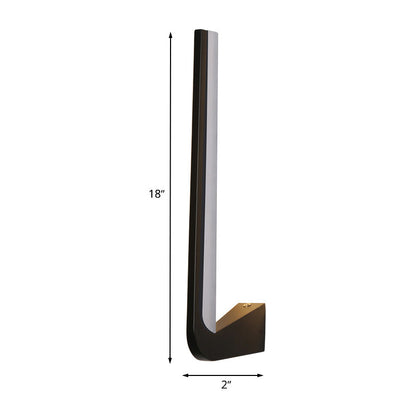 Rynx | Black Finish Linear Wall Lamp Simplicity LED Acrylic Wall Lighting Ideas in Warm/White Light for Living Room