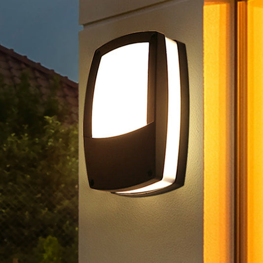 Rynx | Black Rectangular Wall Light Contemporary LED Acrylic Wall Mount Light for Outdoor