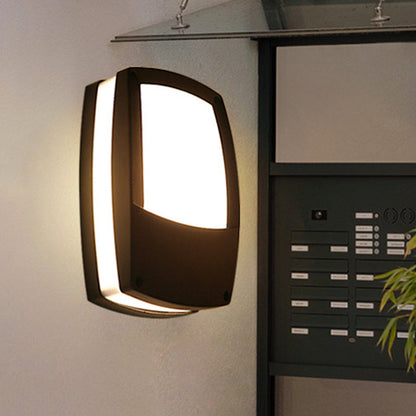Rynx | Black Rectangular Wall Light Contemporary LED Acrylic Wall Mount Light for Outdoor