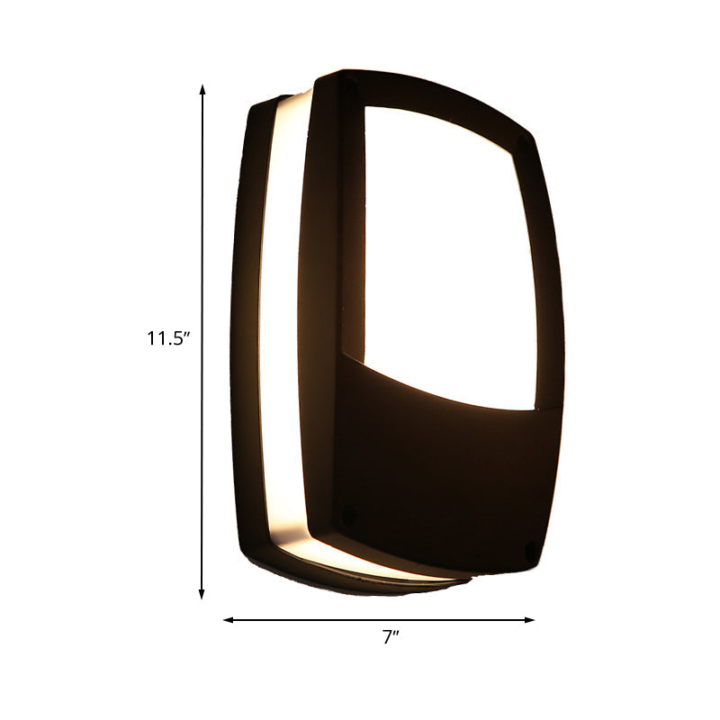 Rynx | Black Rectangular Wall Light Contemporary LED Acrylic Wall Mount Light for Outdoor