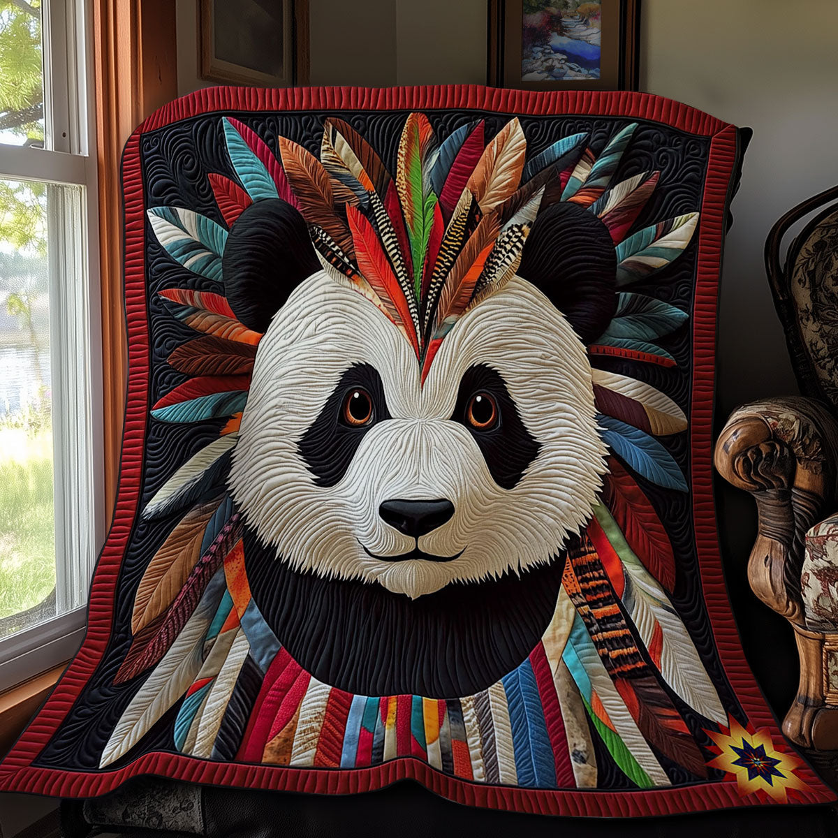 Rynx | Native American Panda Quilted Blanket