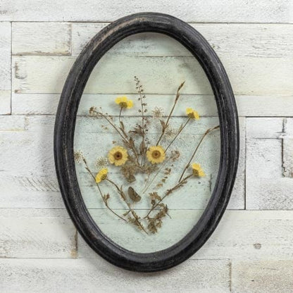 Rynx | Black oval framed pressed botanicals