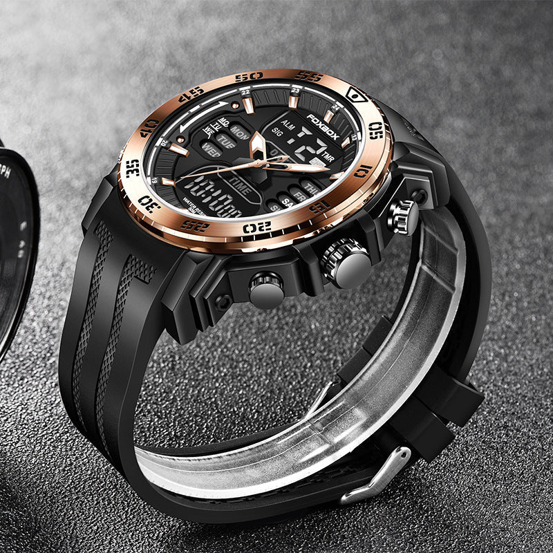 Rynx | Quartz Electronic Dual Display Watch Luminous Multifunction