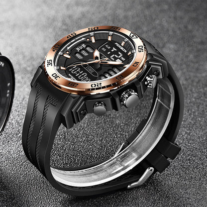 Rynx | Quartz Electronic Dual Display Watch Luminous Multifunction