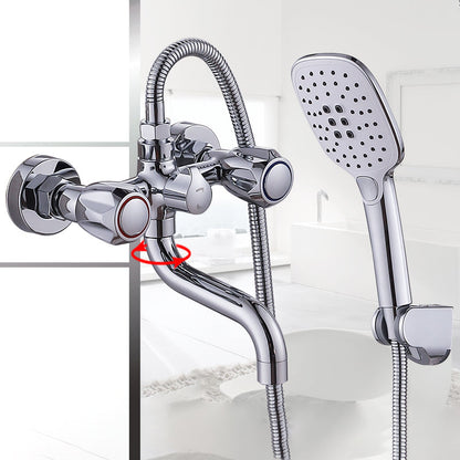 Rynx | Chrome Bathroom Faucet Trim Wall-mounted Swing Faucet with Hand Shower