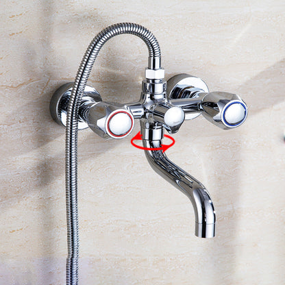 Rynx | Chrome Bathroom Faucet Trim Wall-mounted Swing Faucet with Hand Shower