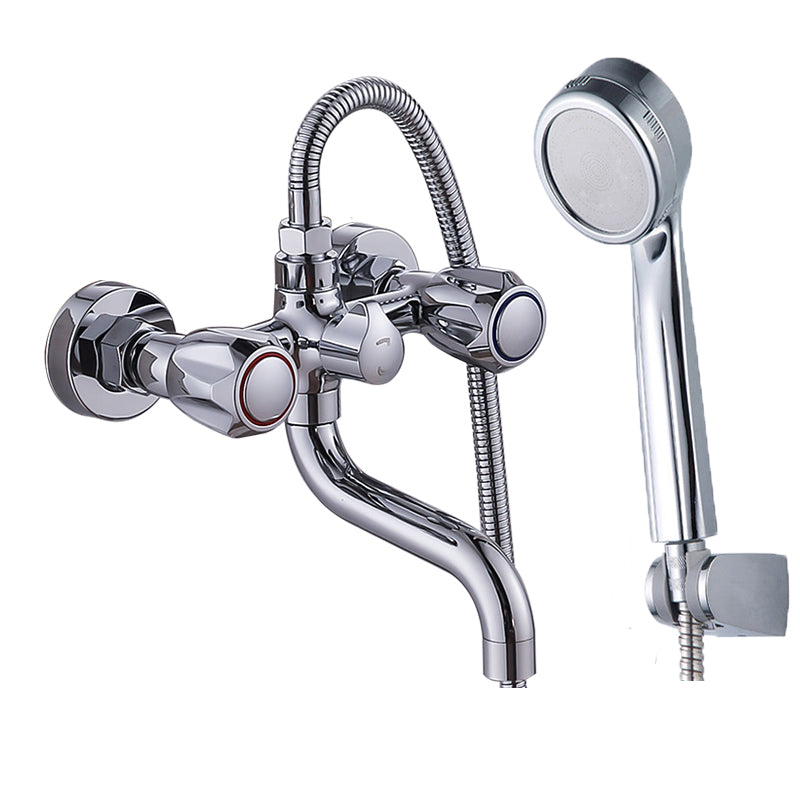 Rynx | Chrome Bathroom Faucet Trim Wall-mounted Swing Faucet with Hand Shower
