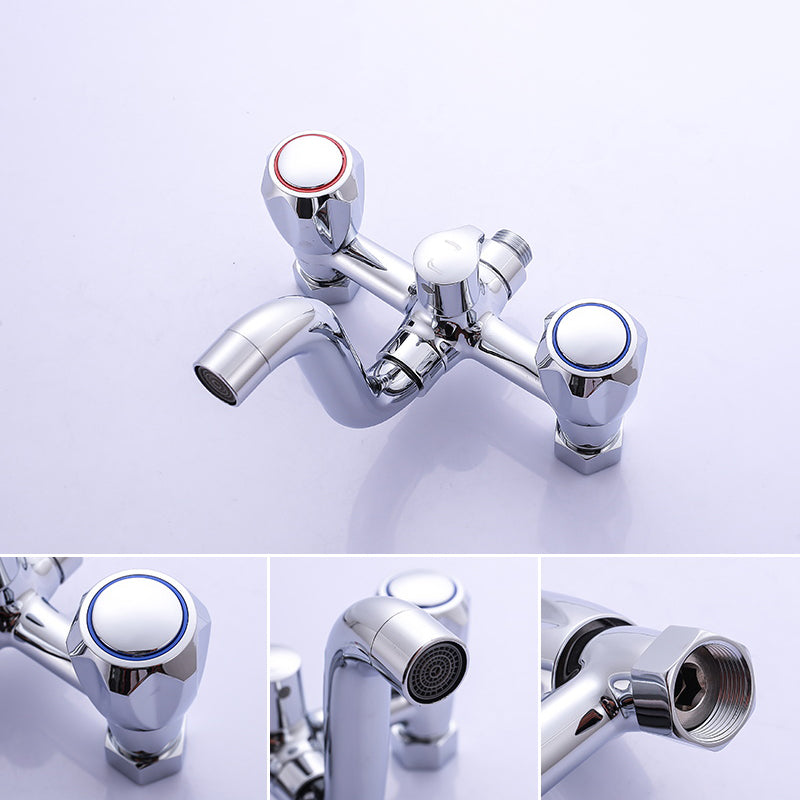 Rynx | Chrome Bathroom Faucet Trim Wall-mounted Swing Faucet with Hand Shower