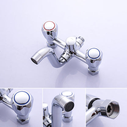 Rynx | Chrome Bathroom Faucet Trim Wall-mounted Swing Faucet with Hand Shower