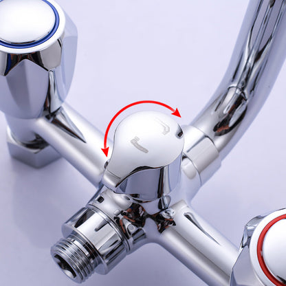 Rynx | Chrome Bathroom Faucet Trim Wall-mounted Swing Faucet with Hand Shower