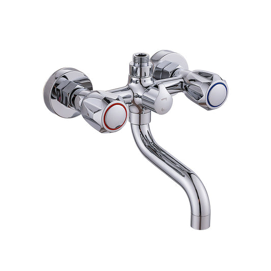 Rynx | Chrome Bathroom Faucet Trim Wall-mounted Swing Faucet with Hand Shower