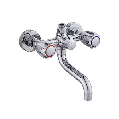 Rynx | Chrome Bathroom Faucet Trim Wall-mounted Swing Faucet with Hand Shower