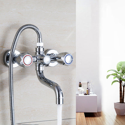 Rynx | Chrome Bathroom Faucet Trim Wall-mounted Swing Faucet with Hand Shower