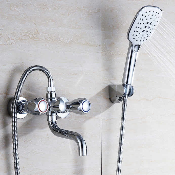 Rynx | Chrome Bathroom Faucet Trim Wall-mounted Swing Faucet with Hand Shower