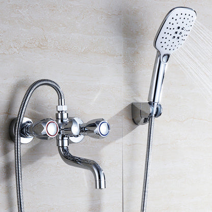 Rynx | Chrome Bathroom Faucet Trim Wall-mounted Swing Faucet with Hand Shower
