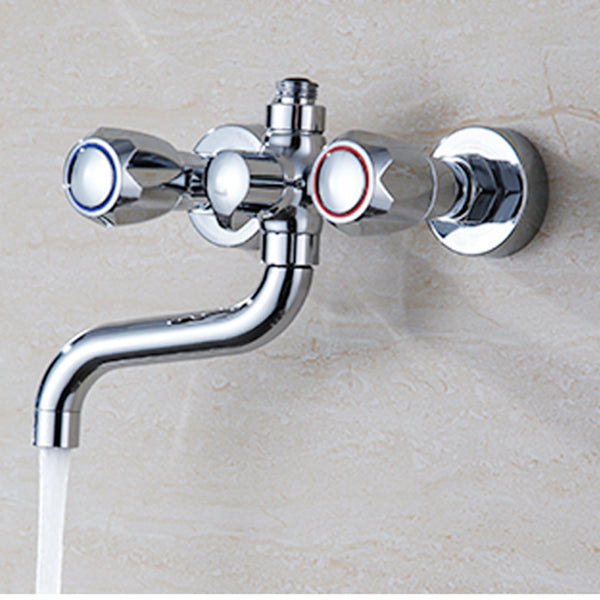 Rynx | Chrome Bathroom Faucet Trim Wall-mounted Swing Faucet with Hand Shower
