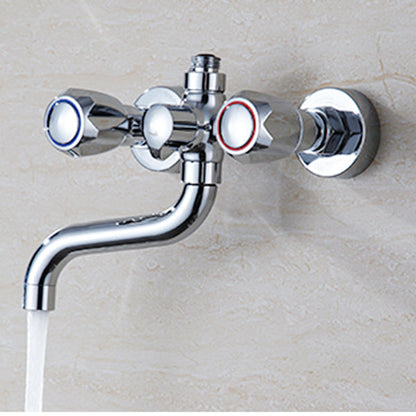 Rynx | Chrome Bathroom Faucet Trim Wall-mounted Swing Faucet with Hand Shower