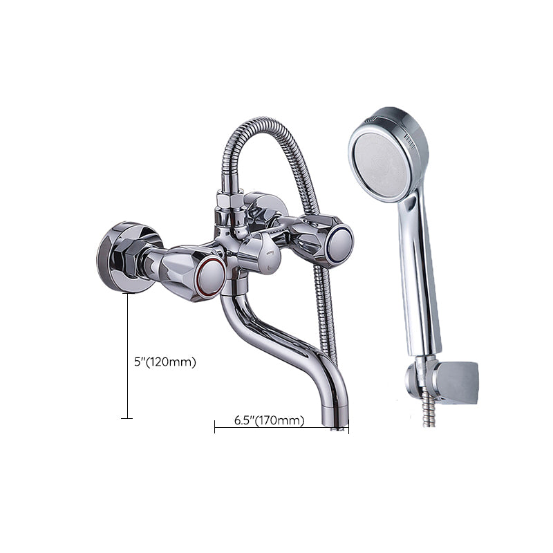 Rynx | Chrome Bathroom Faucet Trim Wall-mounted Swing Faucet with Hand Shower