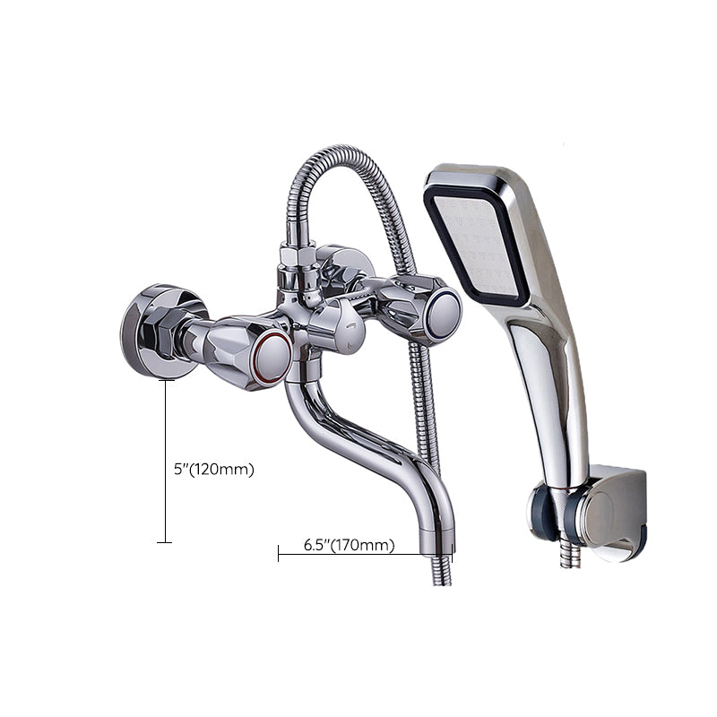 Rynx | Chrome Bathroom Faucet Trim Wall-mounted Swing Faucet with Hand Shower