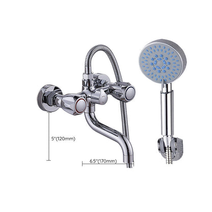 Rynx | Chrome Bathroom Faucet Trim Wall-mounted Swing Faucet with Hand Shower