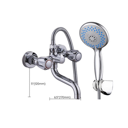 Rynx | Chrome Bathroom Faucet Trim Wall-mounted Swing Faucet with Hand Shower