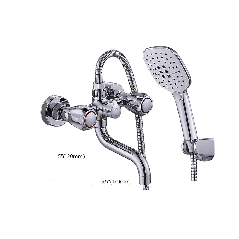 Rynx | Chrome Bathroom Faucet Trim Wall-mounted Swing Faucet with Hand Shower