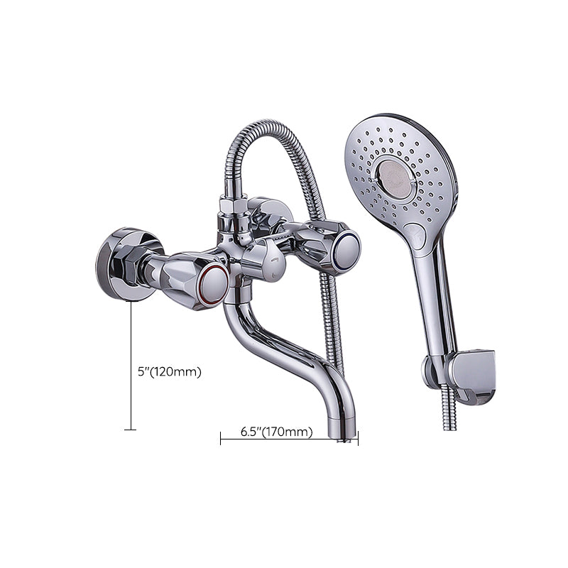 Rynx | Chrome Bathroom Faucet Trim Wall-mounted Swing Faucet with Hand Shower