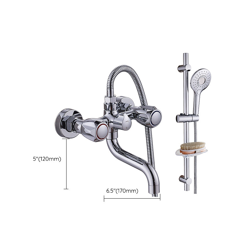 Rynx | Chrome Bathroom Faucet Trim Wall-mounted Swing Faucet with Hand Shower