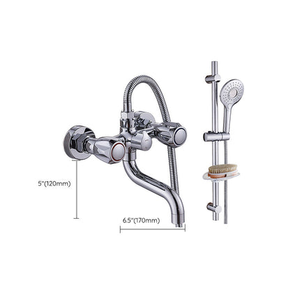 Rynx | Chrome Bathroom Faucet Trim Wall-mounted Swing Faucet with Hand Shower