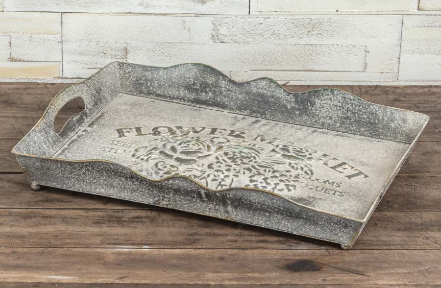 Rynx | Embossed Flower Market Wavy Edge Serving Plate